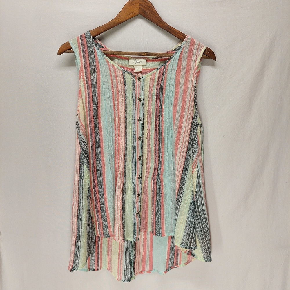 Style & Co striped tank Size Large 100% cotton